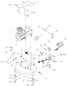 Air-Compressor Parts Diagram and Parts List for HM7500  Campbell Hausfeld Compressor